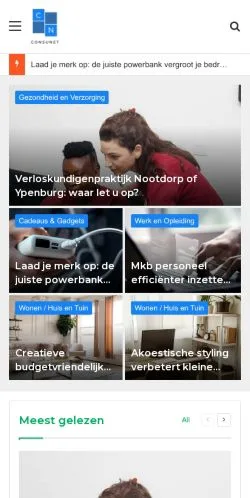 Vista previa del sitio Consunet, medio de Países Bajos para artículos patrocinados