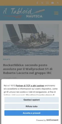 Anteprima del sito Il Tabloid Nautica, media di Italia per articoli sponsorizzati