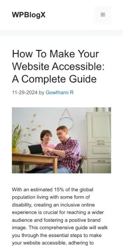 Förhandsvisning av webbplatsen Wpblogx, medium i USA för sponsrade artiklar