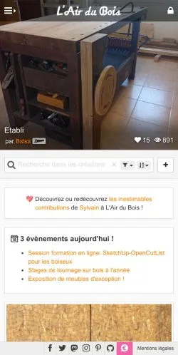 Anteprima del sito L'Air du Bois, media di Francia per articoli sponsorizzati