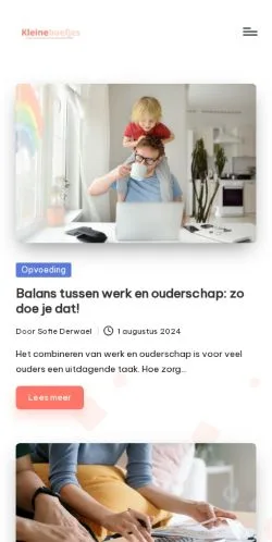 Anteprima del sito KleineBoefjes, media di Belgio per articoli sponsorizzati