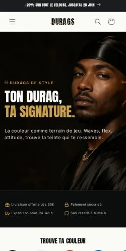 Vista previa del sitio Durags De Style, medio de Francia para artículos patrocinados