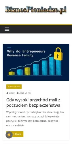 Podgląd witryny Biznes Pieniądze, medium z kraju Polska do artykułów sponsorowanych