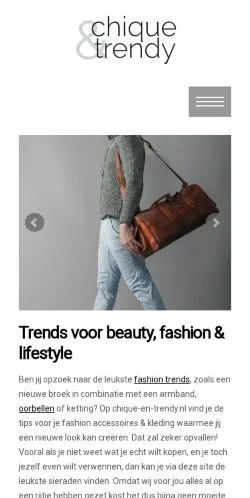 Anteprima del sito Chique En Trendy, media di Paesi Bassi per articoli sponsorizzati