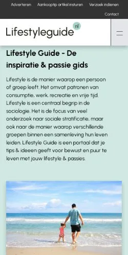 Vista previa del sitio Lifestyle Guide, medio de Países Bajos para artículos patrocinados