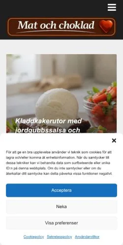Anteprima del sito Mat Och Choklad, media di Svezia per articoli sponsorizzati
