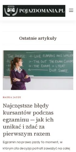 Anteprima del sito Pojazdomania, media di Polonia per articoli sponsorizzati