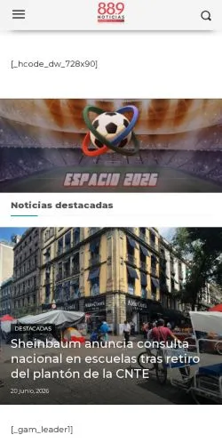 Anteprima del sito 88.9 Noticias, media di Messico per articoli sponsorizzati