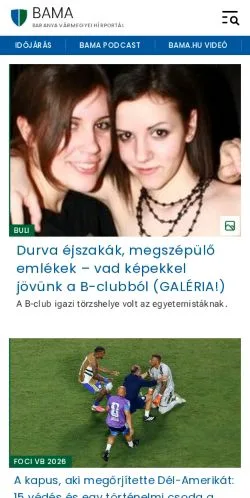 Podgląd witryny BAMA, medium z kraju Węgry do artykułów sponsorowanych