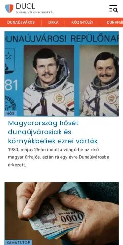 Podgląd witryny DUOL, medium z kraju Węgry do artykułów sponsorowanych