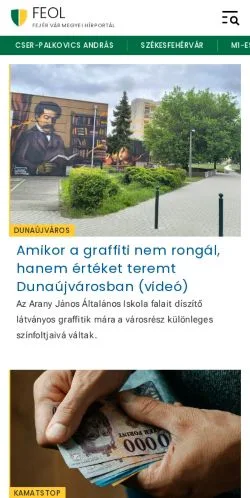 Voorbeeld van de site FEOL, medium uit Hongarije voor gesponsorde artikelen