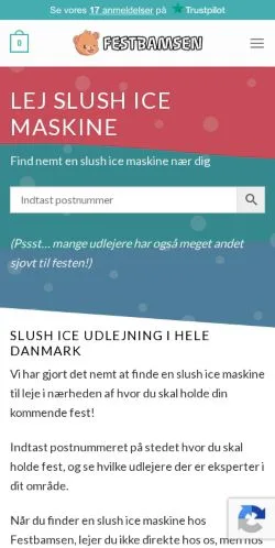 Anteprima del sito Slush Ice Udlejning, media di Danimarca per articoli sponsorizzati