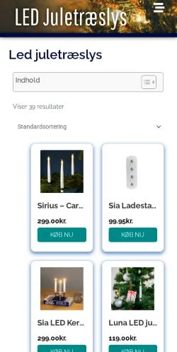 Anteprima del sito LED Juletræslys, media di Danimarca per articoli sponsorizzati