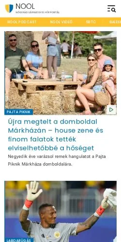 Sponsorlu makaleler için Macaristan medyası NOOL sitesinin önizlemesi