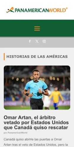스폰서 기사용 스페인 매체 Panamerican World 사이트 미리보기