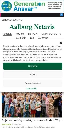 Anteprima del sito Aalborg Netavis, media di Danimarca per articoli sponsorizzati