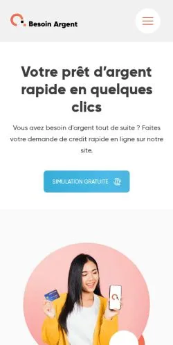 Anteprima del sito Besoin Argent, media di Francia per articoli sponsorizzati