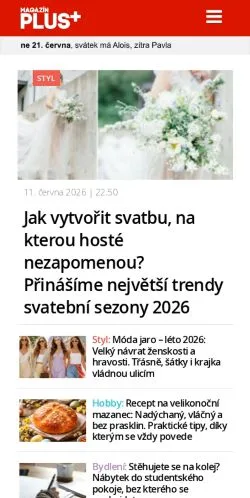 Anteprima del sito MagazínPlus.cz, media di Cechia per articoli sponsorizzati