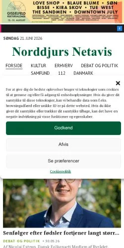 Podgląd witryny Norddjurs Netavis, medium z kraju Dania do artykułów sponsorowanych