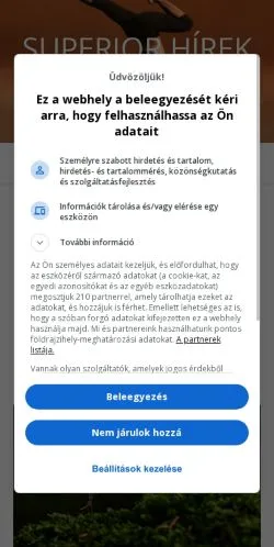 Anteprima del sito Superior Hírek Magazin -, media di Ungheria per articoli sponsorizzati