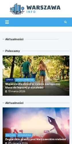 Anteprima del sito Warszawa Info, media di Polonia per articoli sponsorizzati