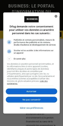 スポンサード記事向けのフランスメディア、Difagのサイトプレビュー