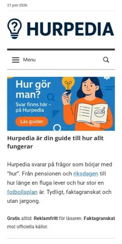 Podgląd witryny Hurpedia, medium z kraju Szwecja do artykułów sponsorowanych