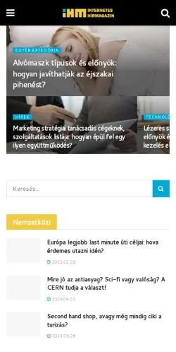 스폰서 기사용 헝가리 매체 IHM 사이트 미리보기