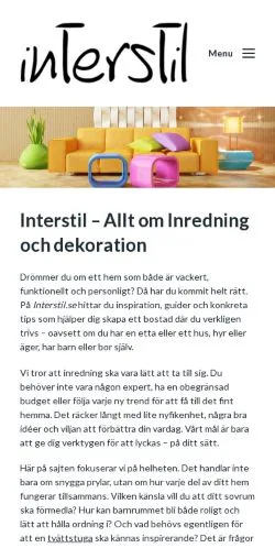 Forhåndsvisning av nettstedet Interstil, medium fra Sverige for sponsede artikler
