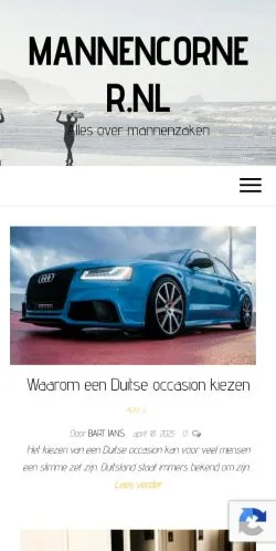 Aperçu du site Mannencorner, média de Pays-Bas pour articles sponsorisés