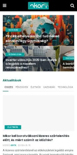 Podgląd witryny Nemzetközi kommunikáció hírmagazin, medium z kraju Węgry do artykułów sponsorowanych