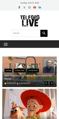 Podgląd witryny Telford Live, medium z kraju Wielka Brytania do artykułów sponsorowanych