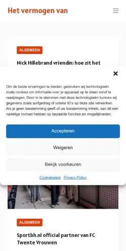 Podgląd witryny HetVermogenVan, medium z kraju Holandia do artykułów sponsorowanych