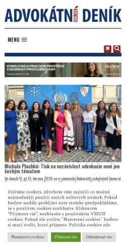 Podgląd witryny Advokátní Deník, medium z kraju Czechy do artykułów sponsorowanych