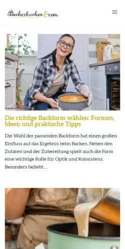 Podgląd witryny Becherkuchen Rezeptsammlung, medium z kraju Niemcy do artykułów sponsorowanych