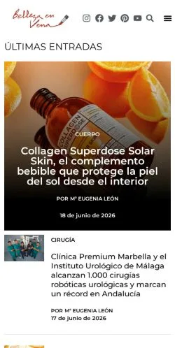 Anteprima del sito Belleza en Vena, media di Spagna per articoli sponsorizzati