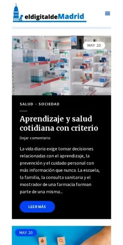Anteprima del sito El Digital de Madrid, media di Spagna per articoli sponsorizzati
