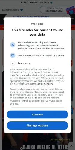 Anteprima del sito Futbol Total, media di Messico per articoli sponsorizzati