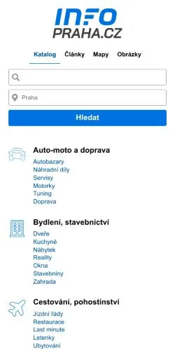 Anteprima del sito Info-Praha, media di Cechia per articoli sponsorizzati