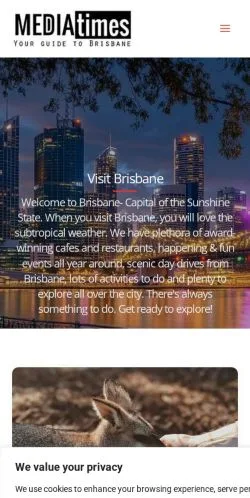 스폰서 기사용 오스트레일리아 매체 Mediatimes Brisbane 사이트 미리보기