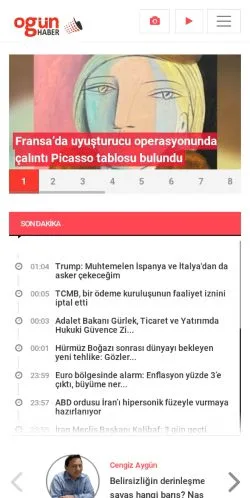 Forhåndsvisning af OGÜN Haber, medie fra Tyrkiet til sponsorerede artikler