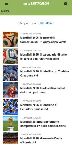 Anteprima del sito Tutto Fantacalcio, media di Italia per articoli sponsorizzati