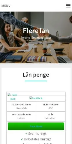 Podgląd witryny Flerelån, medium z kraju Dania do artykułów sponsorowanych
