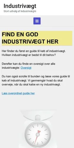 Anteprima del sito industrivægt, media di Danimarca per articoli sponsorizzati
