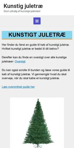 Anteprima del sito Kunstigt Juletræ, media di Danimarca per articoli sponsorizzati