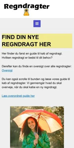 Pré-visualização do site Regndragt Dame, meio de Dinamarca para artigos patrocinados