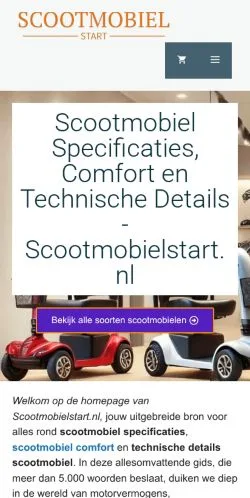 Anteprima del sito Scootmobiel Start, media di Paesi Bassi per articoli sponsorizzati