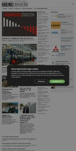 Forhåndsvisning av nettstedet Ugens Erhverv, medium fra Danmark for sponsede artikler
