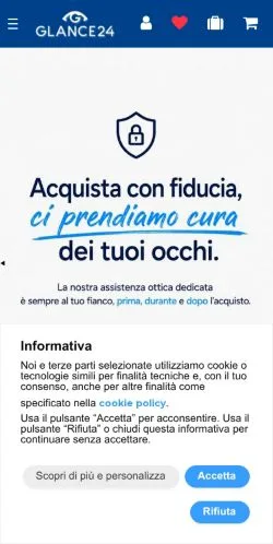 Forhåndsvisning av nettstedet Glance24, medium fra Italia for sponsede artikler