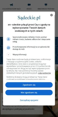 Podgląd witryny sądeckie, medium z kraju Polska do artykułów sponsorowanych
